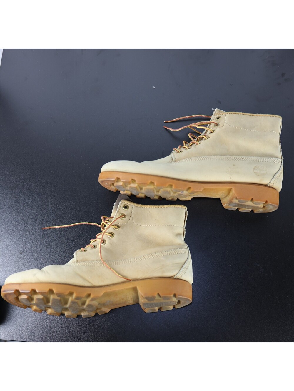 Timberland Beige Nubuck Lace-Up Ankle Boots Size Unmarked